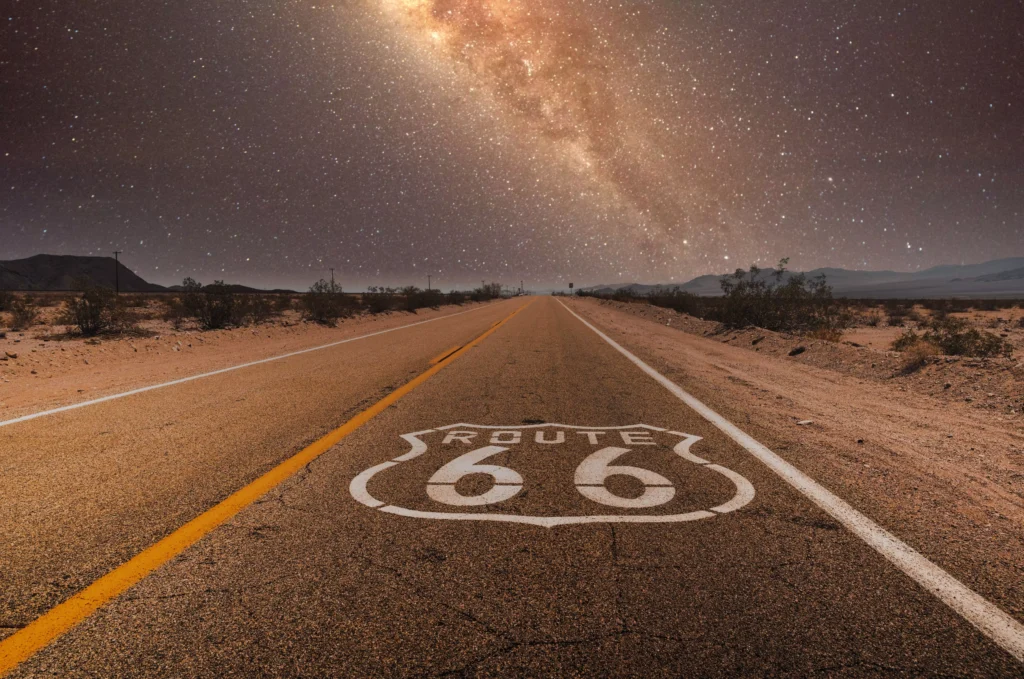 Route 66 starry night view