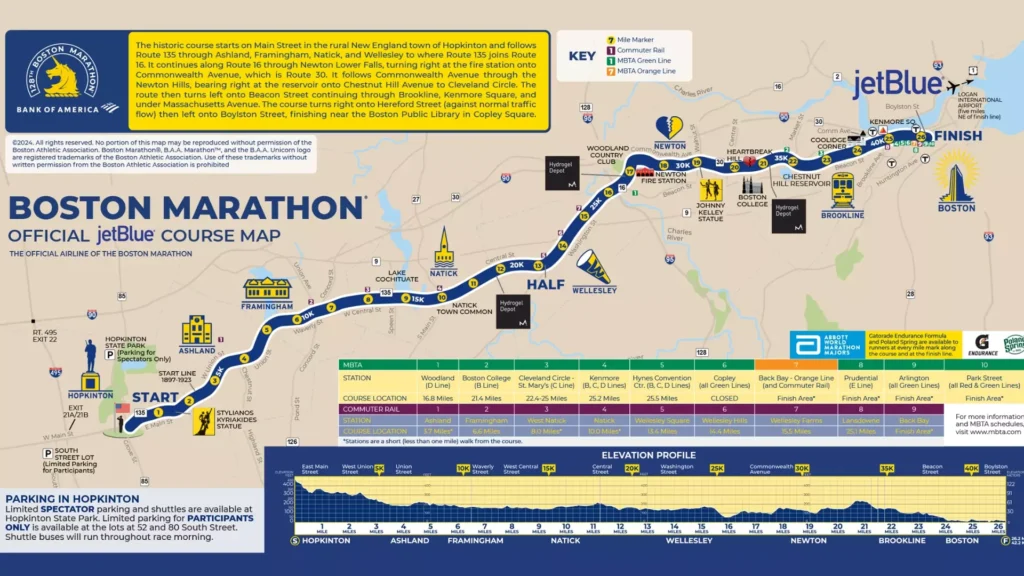 Boston Marathon map